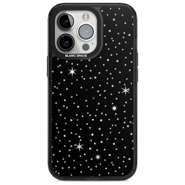 Celestial  Cut-Out Stars Phone Case iPhone 15 Pro / Magsafe Black Impact Case,iPhone 15 Pro Max / Magsafe Black Impact Case,iPhone 14 Pro Max / Magsafe Black Impact Case,iPhone 13 Pro / Magsafe Black Impact Case,iPhone 14 Pro / Magsafe Black Impact Case Blanc Space