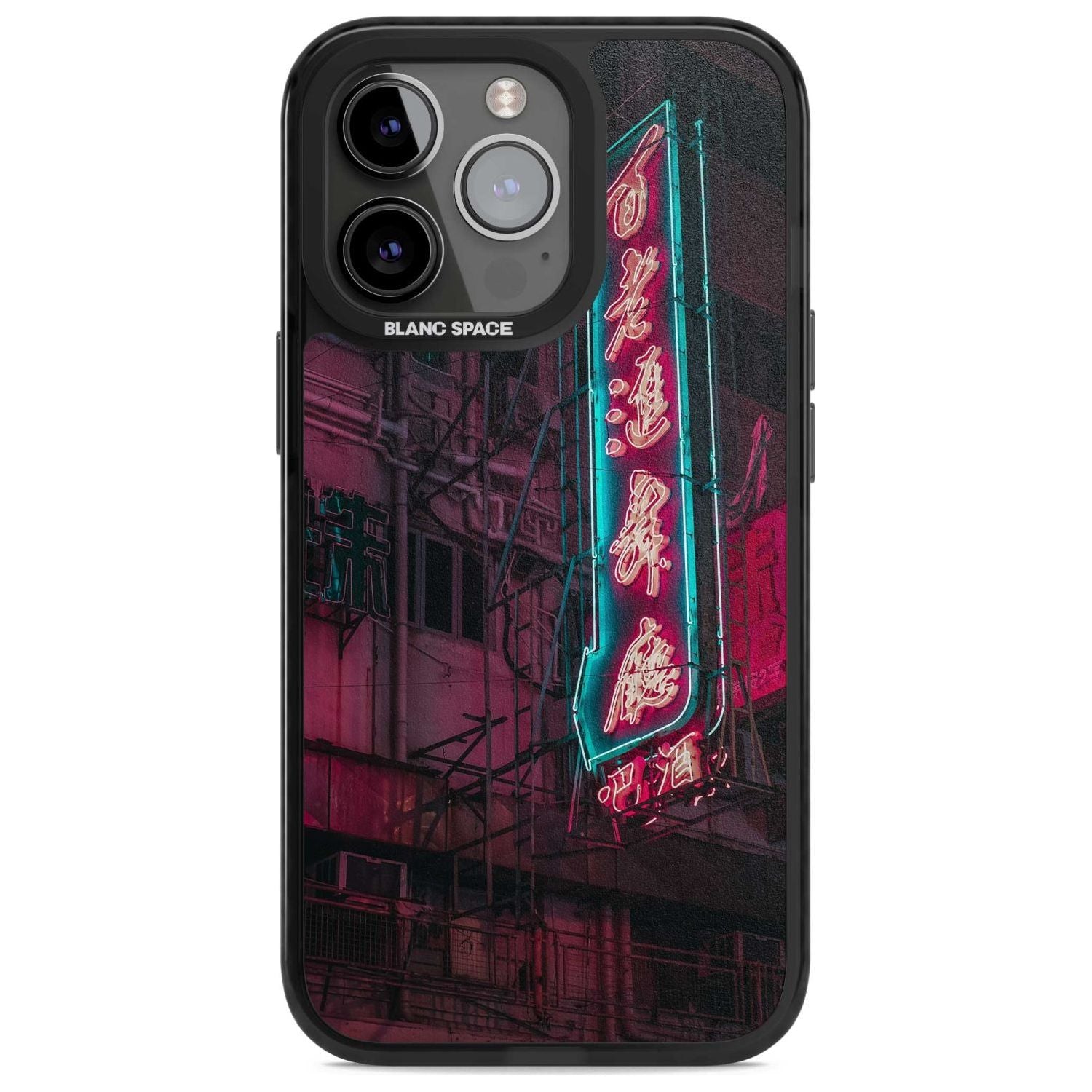 Large Kanji Sign - Neon Cities Photographs Phone Case iPhone 15 Pro Max / Magsafe Black Impact Case,iPhone 15 Pro / Magsafe Black Impact Case,iPhone 14 Pro Max / Magsafe Black Impact Case,iPhone 14 Pro / Magsafe Black Impact Case,iPhone 13 Pro / Magsafe Black Impact Case Blanc Space