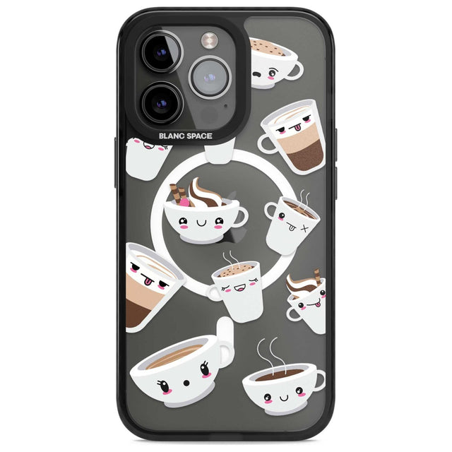 Coffee Faces Phone Case iPhone 15 Pro / Magsafe Black Impact Case,iPhone 15 Pro Max / Magsafe Black Impact Case,iPhone 14 Pro Max / Magsafe Black Impact Case,iPhone 13 Pro / Magsafe Black Impact Case,iPhone 14 Pro / Magsafe Black Impact Case Blanc Space