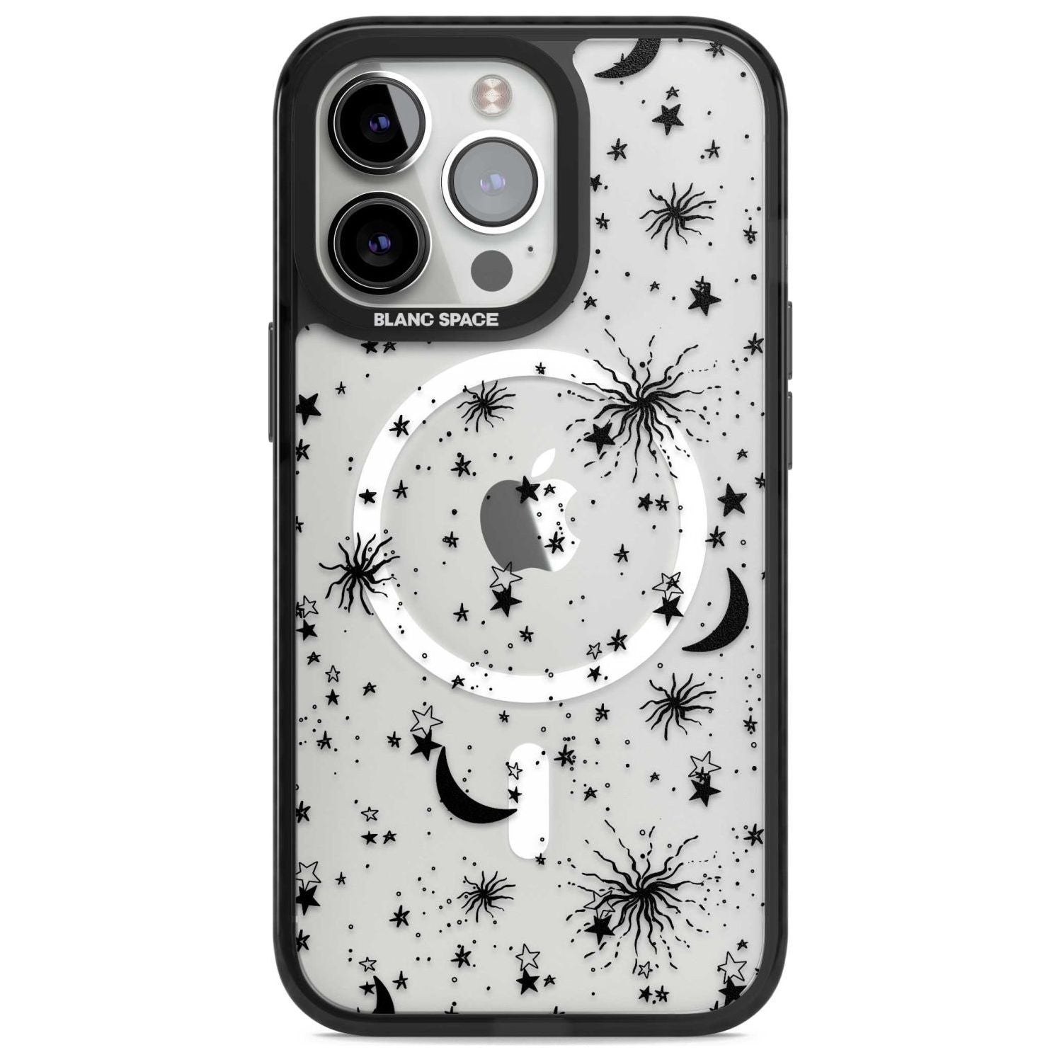 Moons & Stars Phone Case iPhone 15 Pro Max / Magsafe Black Impact Case,iPhone 15 Pro / Magsafe Black Impact Case,iPhone 14 Pro Max / Magsafe Black Impact Case,iPhone 14 Pro / Magsafe Black Impact Case,iPhone 13 Pro / Magsafe Black Impact Case Blanc Space