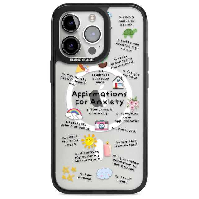 Anxiety Black Text Phone Case iPhone 15 Pro Max / Magsafe Black Impact Case,iPhone 15 Pro / Magsafe Black Impact Case,iPhone 14 Pro Max / Magsafe Black Impact Case,iPhone 14 Pro / Magsafe Black Impact Case,iPhone 13 Pro / Magsafe Black Impact Case Blanc Space