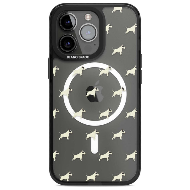 Bull Terrier Dog Pattern Clear Phone Case iPhone 15 Pro Max / Magsafe Black Impact Case,iPhone 15 Pro / Magsafe Black Impact Case,iPhone 14 Pro Max / Magsafe Black Impact Case,iPhone 14 Pro / Magsafe Black Impact Case,iPhone 13 Pro / Magsafe Black Impact Case Blanc Space