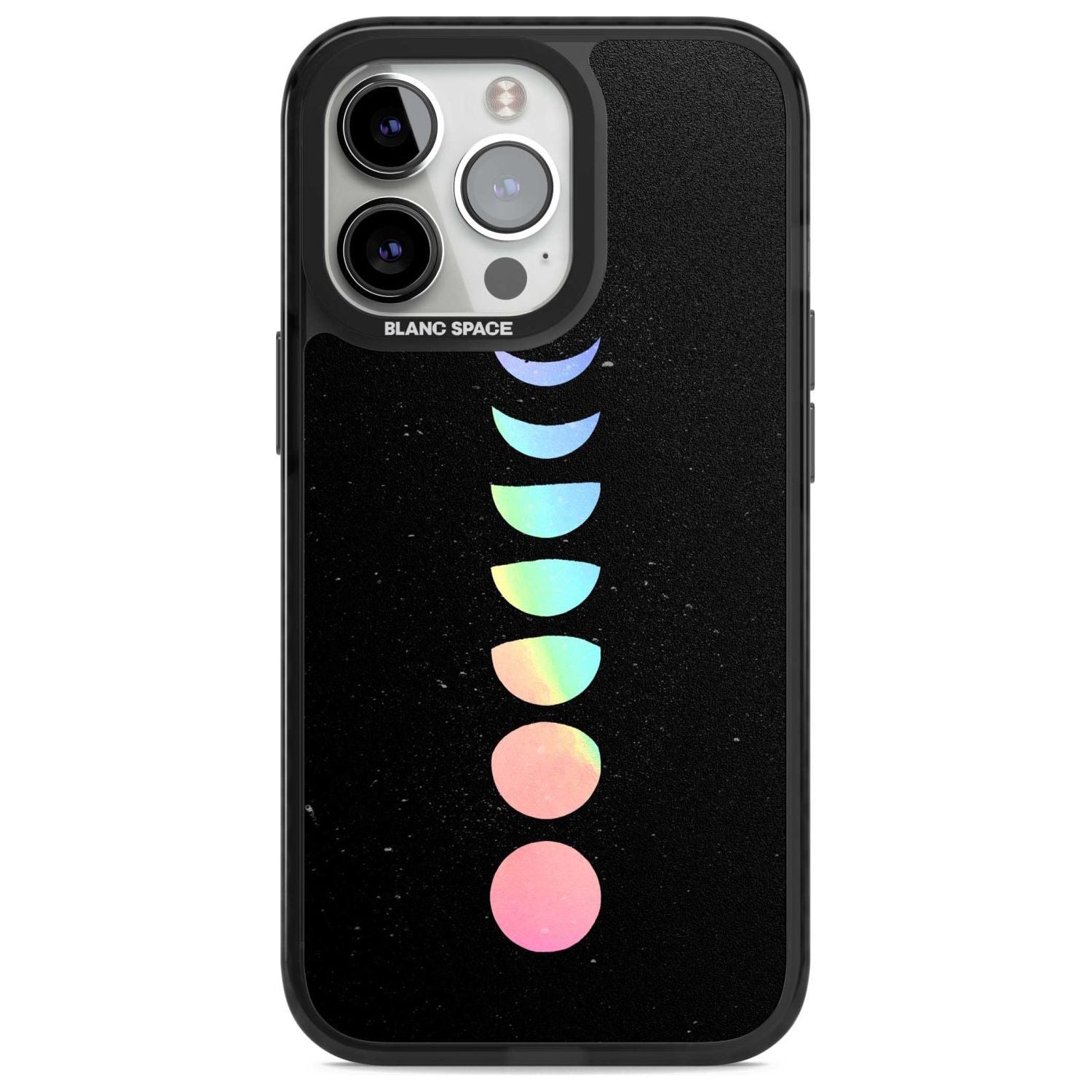 Pastel Moon Phases Phone Case iPhone 15 Pro Max / Magsafe Black Impact Case,iPhone 15 Pro / Magsafe Black Impact Case,iPhone 14 Pro Max / Magsafe Black Impact Case,iPhone 14 Pro / Magsafe Black Impact Case,iPhone 13 Pro / Magsafe Black Impact Case Blanc Space