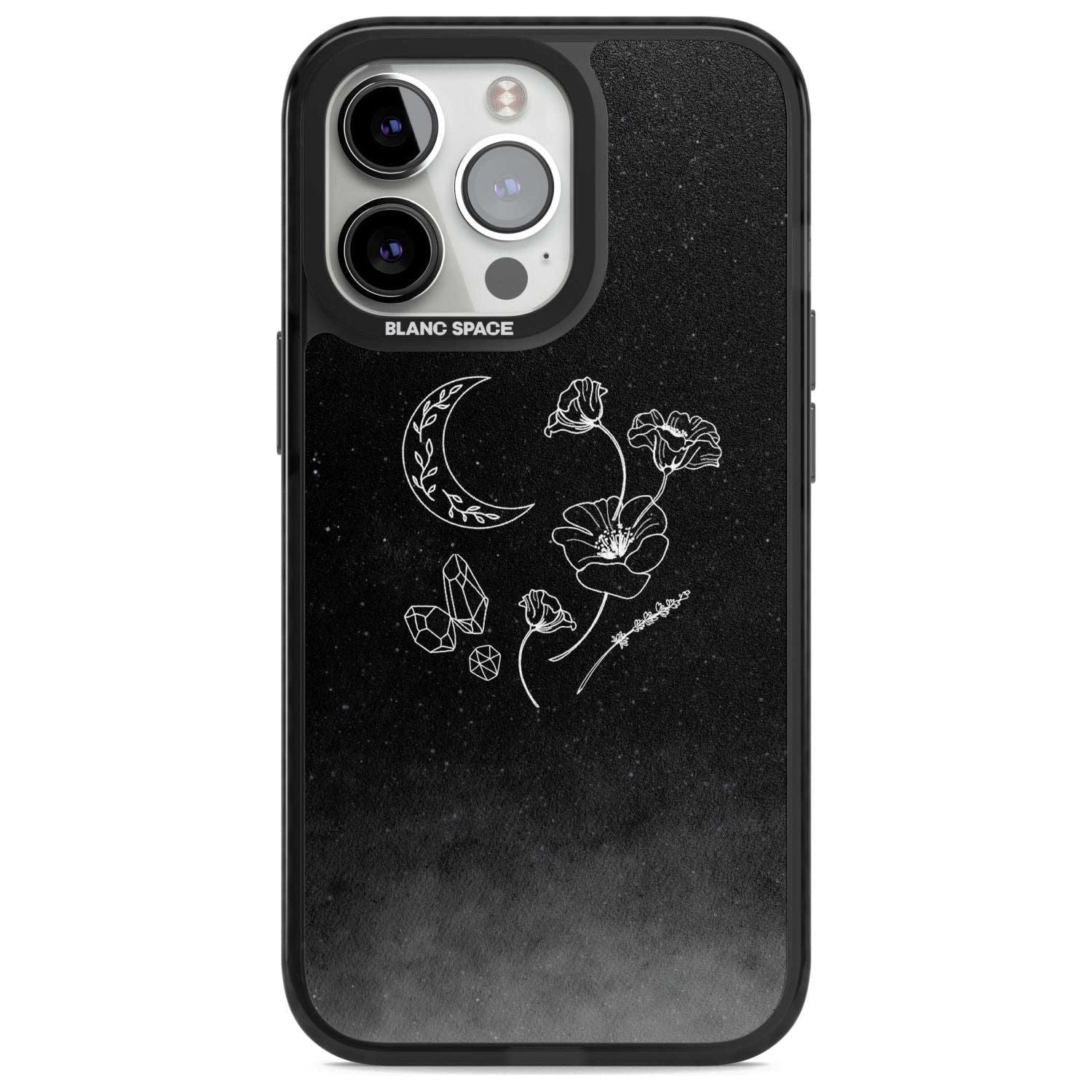 Crescent Moon Collection Phone Case iPhone 15 Pro Max / Magsafe Black Impact Case,iPhone 15 Pro / Magsafe Black Impact Case,iPhone 14 Pro Max / Magsafe Black Impact Case,iPhone 14 Pro / Magsafe Black Impact Case,iPhone 13 Pro / Magsafe Black Impact Case Blanc Space