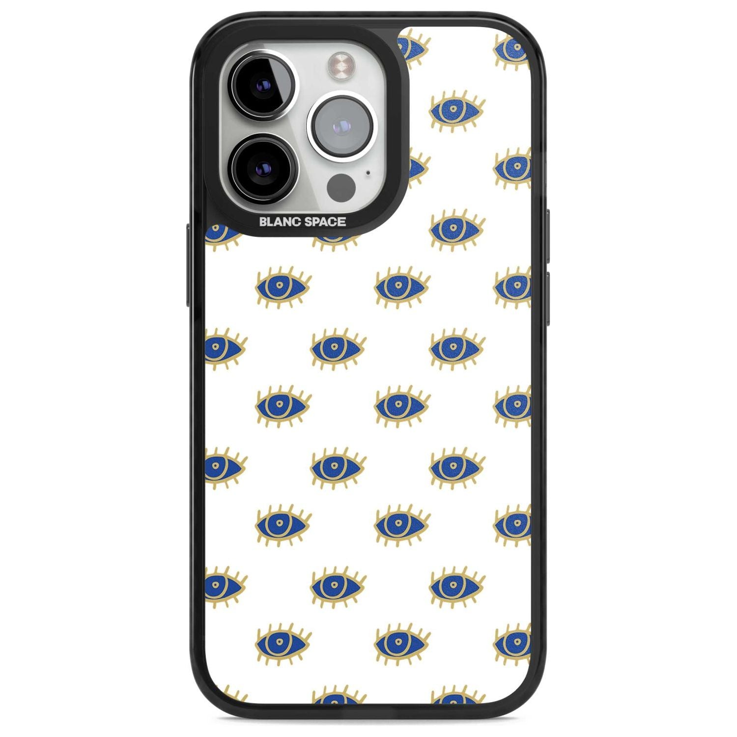 Gold Eyes Psychedelic Eyes Pattern Phone Case iPhone 15 Pro Max / Magsafe Black Impact Case,iPhone 15 Pro / Magsafe Black Impact Case,iPhone 14 Pro Max / Magsafe Black Impact Case,iPhone 14 Pro / Magsafe Black Impact Case,iPhone 13 Pro / Magsafe Black Impact Case Blanc Space