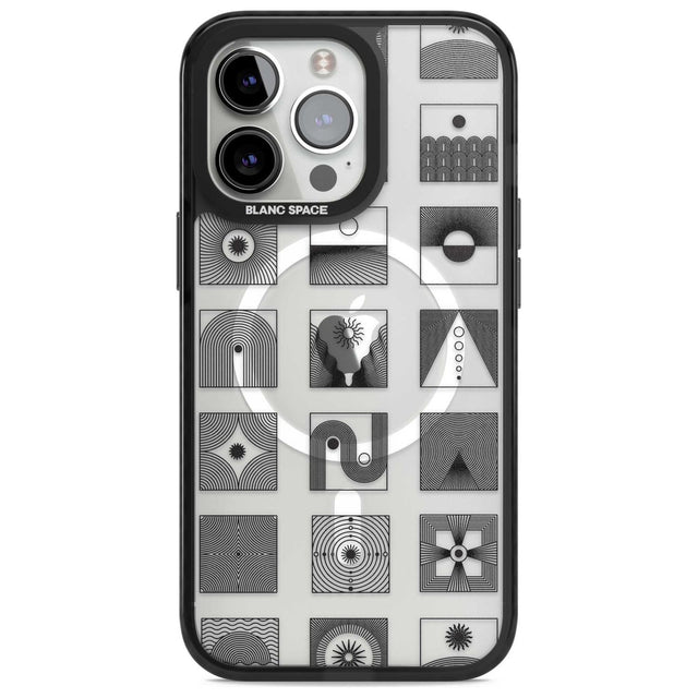 Abstract Lines: Mixed Pattern #1 Phone Case iPhone 15 Pro Max / Magsafe Black Impact Case,iPhone 15 Pro / Magsafe Black Impact Case,iPhone 14 Pro Max / Magsafe Black Impact Case,iPhone 14 Pro / Magsafe Black Impact Case,iPhone 13 Pro / Magsafe Black Impact Case Blanc Space