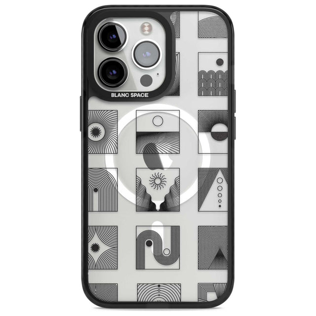 Abstract Lines: Mixed Pattern #2 Phone Case iPhone 15 Pro Max / Magsafe Black Impact Case,iPhone 15 Pro / Magsafe Black Impact Case,iPhone 14 Pro Max / Magsafe Black Impact Case,iPhone 14 Pro / Magsafe Black Impact Case,iPhone 13 Pro / Magsafe Black Impact Case Blanc Space
