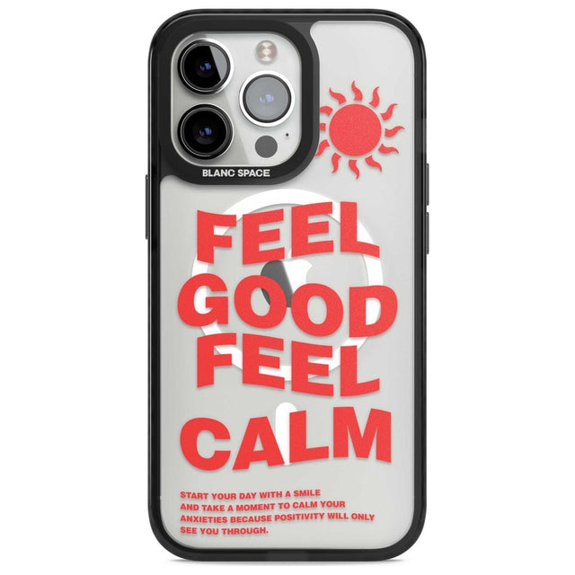 Feel Good Feel Calm (Red) Phone Case iPhone 15 Pro Max / Magsafe Black Impact Case,iPhone 15 Pro / Magsafe Black Impact Case,iPhone 14 Pro Max / Magsafe Black Impact Case,iPhone 14 Pro / Magsafe Black Impact Case,iPhone 13 Pro / Magsafe Black Impact Case Blanc Space