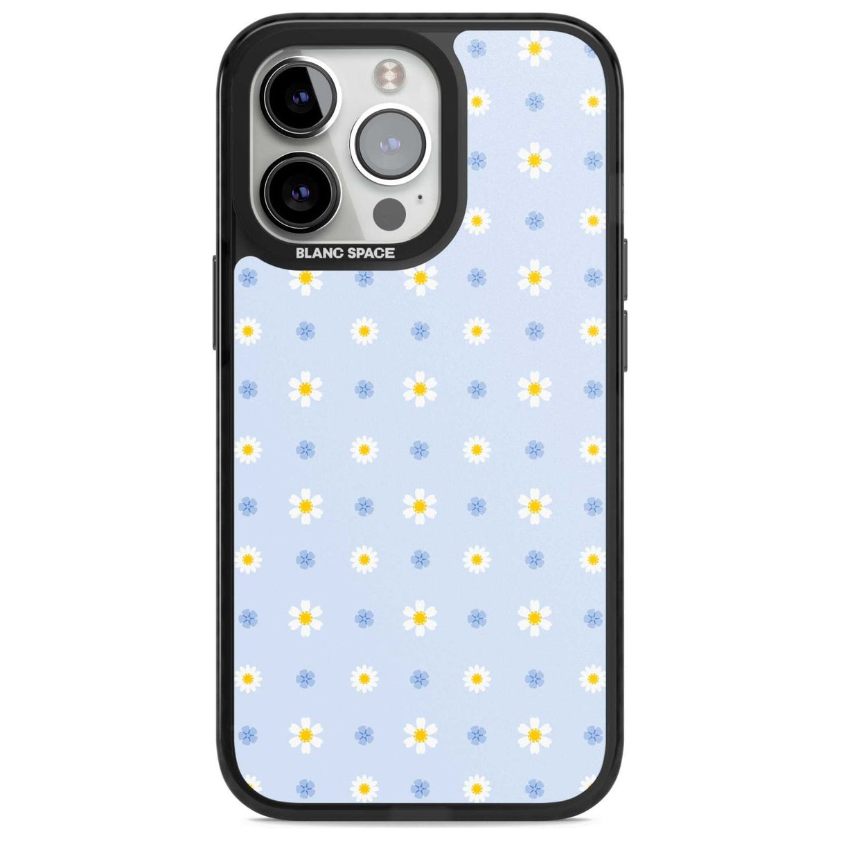 Pale Blue Daisies Phone Case iPhone 15 Pro Max / Magsafe Black Impact Case,iPhone 15 Pro / Magsafe Black Impact Case,iPhone 14 Pro Max / Magsafe Black Impact Case,iPhone 14 Pro / Magsafe Black Impact Case,iPhone 13 Pro / Magsafe Black Impact Case Blanc Space
