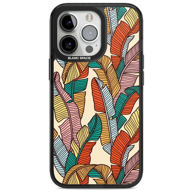 Pastel Palm Leaves Phone Case iPhone 15 Pro Max / Magsafe Black Impact Case,iPhone 15 Pro / Magsafe Black Impact Case,iPhone 14 Pro Max / Magsafe Black Impact Case,iPhone 14 Pro / Magsafe Black Impact Case,iPhone 13 Pro / Magsafe Black Impact Case Blanc Space