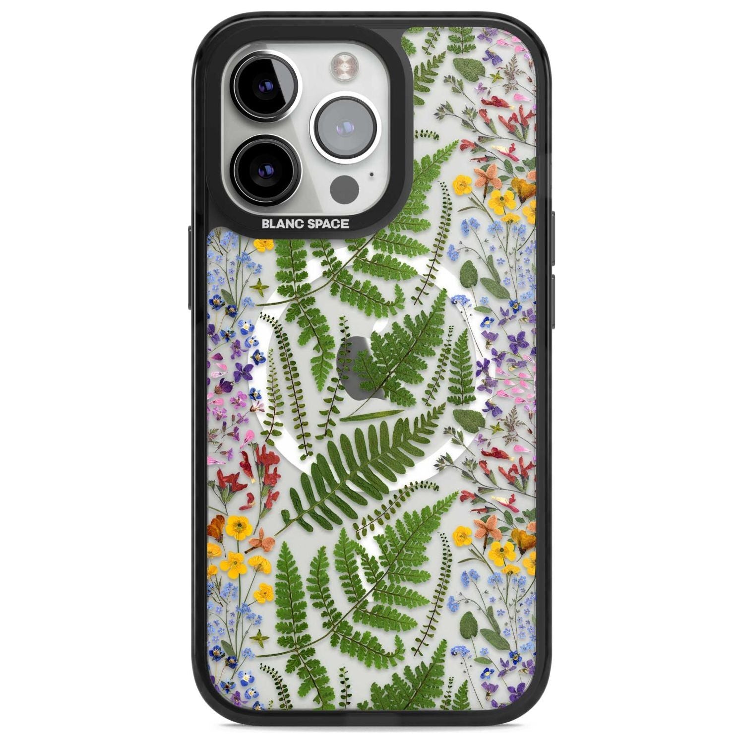 Busy Floral and Fern Design Phone Case iPhone 15 Pro Max / Magsafe Black Impact Case,iPhone 15 Pro / Magsafe Black Impact Case,iPhone 14 Pro Max / Magsafe Black Impact Case,iPhone 14 Pro / Magsafe Black Impact Case,iPhone 13 Pro / Magsafe Black Impact Case Blanc Space