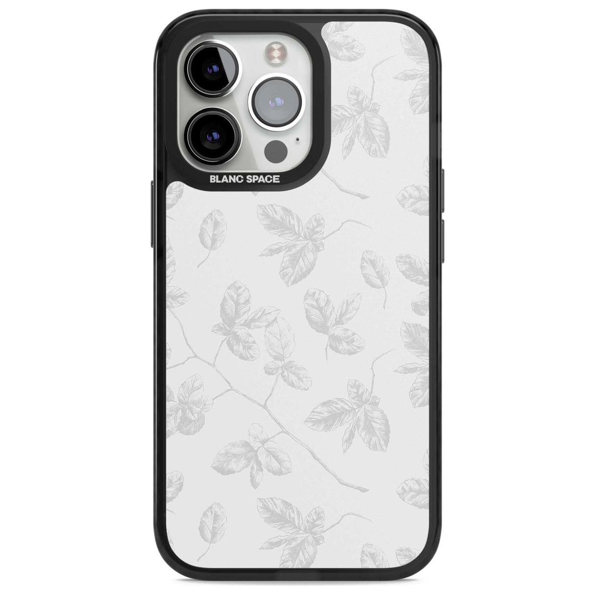 Grey Branches Vintage Botanical Phone Case iPhone 15 Pro Max / Magsafe Black Impact Case,iPhone 15 Pro / Magsafe Black Impact Case,iPhone 14 Pro Max / Magsafe Black Impact Case,iPhone 14 Pro / Magsafe Black Impact Case,iPhone 13 Pro / Magsafe Black Impact Case Blanc Space