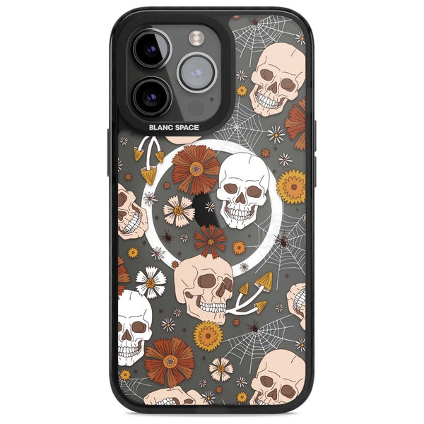 Halloween Skulls And Flowers