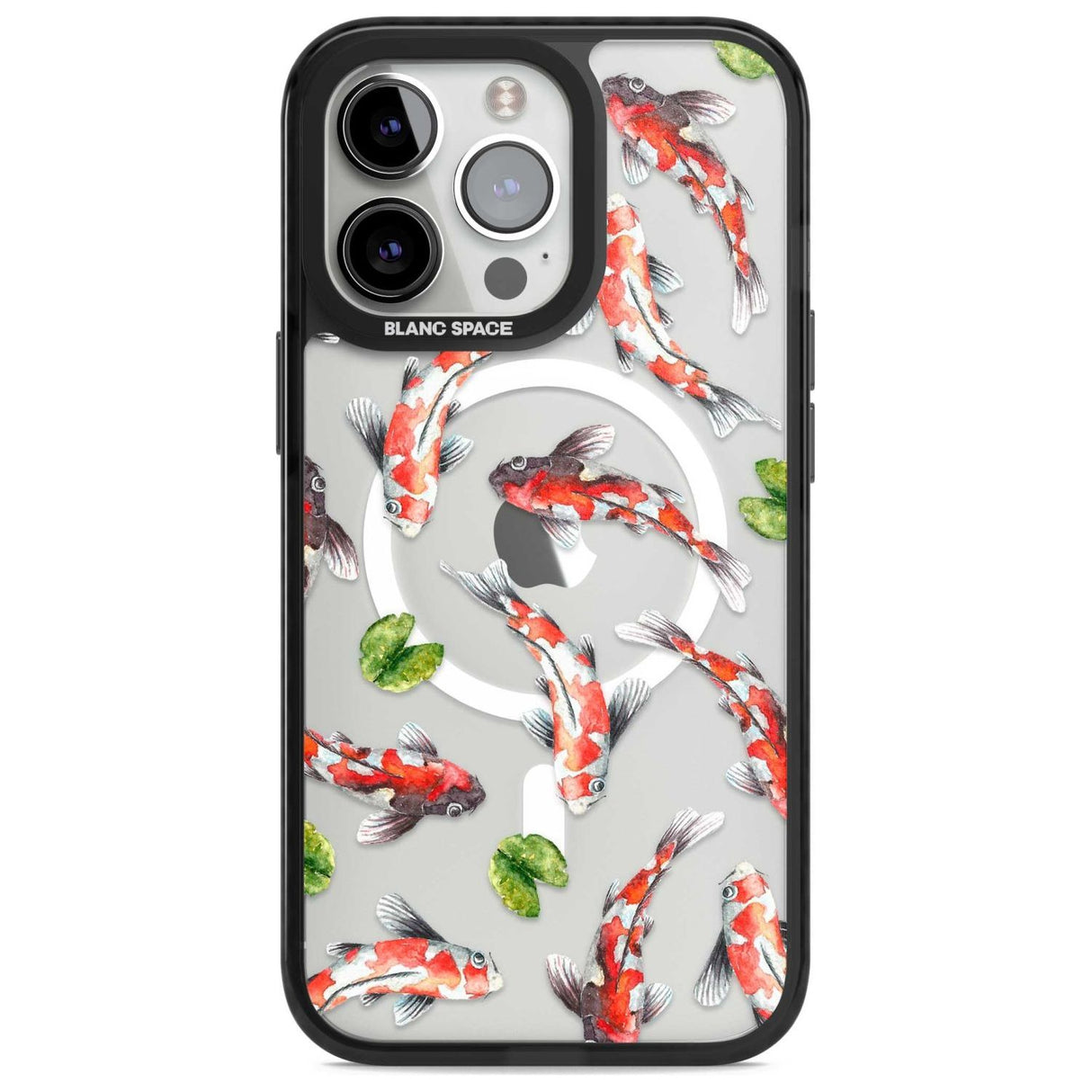 Koi Fish Japanese Watercolour Phone Case iPhone 15 Pro Max / Magsafe Black Impact Case,iPhone 15 Pro / Magsafe Black Impact Case,iPhone 14 Pro Max / Magsafe Black Impact Case,iPhone 14 Pro / Magsafe Black Impact Case,iPhone 13 Pro / Magsafe Black Impact Case Blanc Space