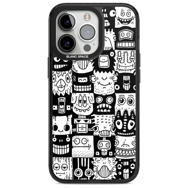 Checkerboard Heads Phone Case iPhone 15 Pro Max / Magsafe Black Impact Case,iPhone 15 Pro / Magsafe Black Impact Case,iPhone 14 Pro Max / Magsafe Black Impact Case,iPhone 14 Pro / Magsafe Black Impact Case,iPhone 13 Pro / Magsafe Black Impact Case Blanc Space