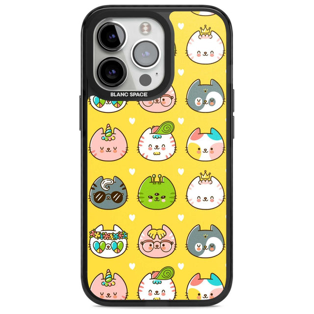 Mythical Cats Kawaii Pattern Phone Case iPhone 15 Pro Max / Magsafe Black Impact Case,iPhone 15 Pro / Magsafe Black Impact Case,iPhone 14 Pro Max / Magsafe Black Impact Case,iPhone 14 Pro / Magsafe Black Impact Case,iPhone 13 Pro / Magsafe Black Impact Case Blanc Space