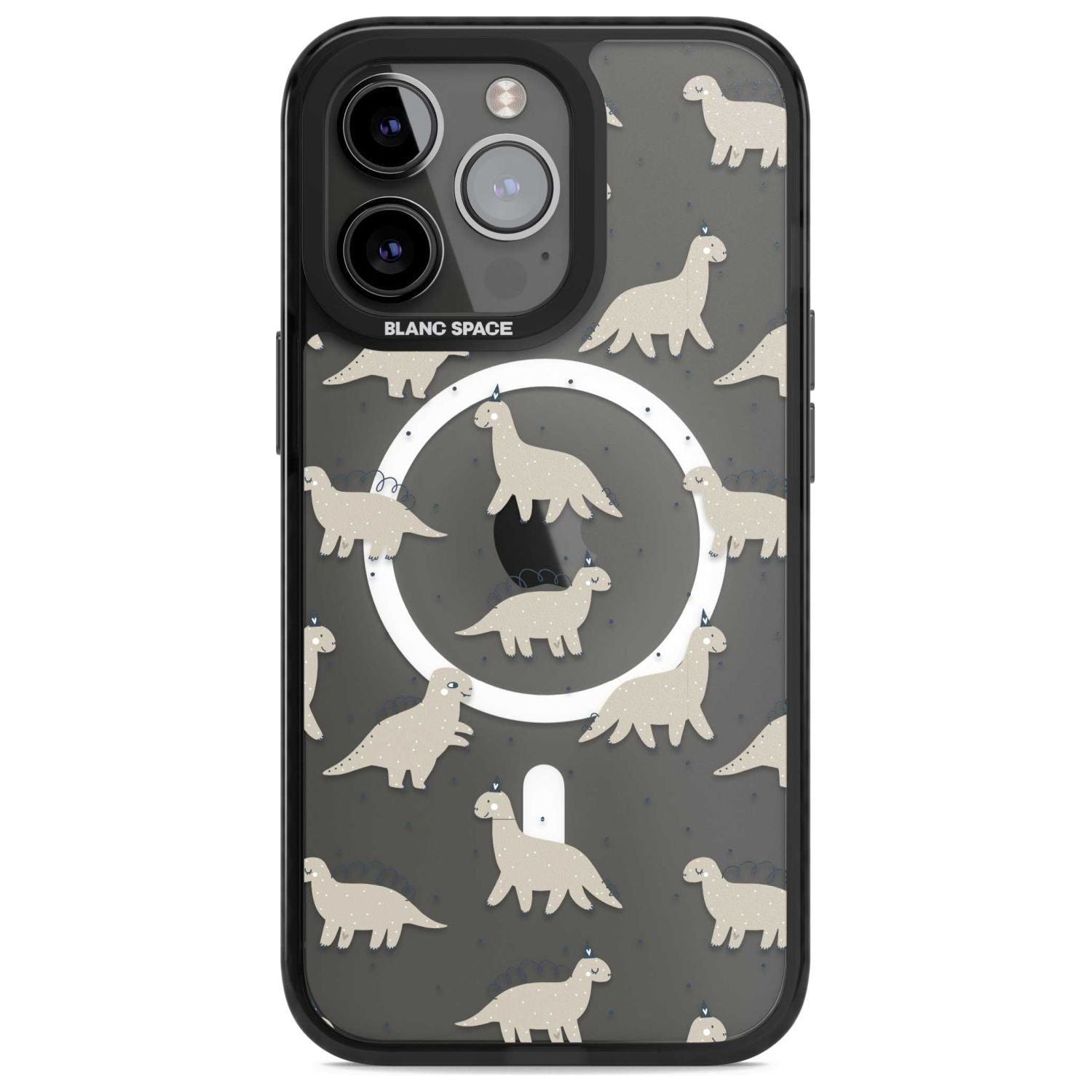 Adorable Dinosaurs Pattern (Clear) Phone Case iPhone 15 Pro Max / Magsafe Black Impact Case,iPhone 15 Pro / Magsafe Black Impact Case,iPhone 14 Pro Max / Magsafe Black Impact Case,iPhone 14 Pro / Magsafe Black Impact Case,iPhone 13 Pro / Magsafe Black Impact Case Blanc Space