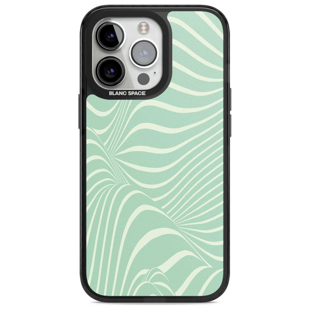 Mint Green Distorted Line Phone Case iPhone 15 Pro / Magsafe Black Impact Case,iPhone 15 Pro Max / Magsafe Black Impact Case,iPhone 14 Pro Max / Magsafe Black Impact Case,iPhone 13 Pro / Magsafe Black Impact Case,iPhone 14 Pro / Magsafe Black Impact Case Blanc Space