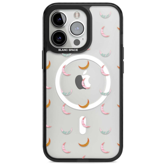 Colourful Crescent Moons Phone Case iPhone 15 Pro Max / Magsafe Black Impact Case,iPhone 15 Pro / Magsafe Black Impact Case,iPhone 14 Pro Max / Magsafe Black Impact Case,iPhone 14 Pro / Magsafe Black Impact Case,iPhone 13 Pro / Magsafe Black Impact Case Blanc Space