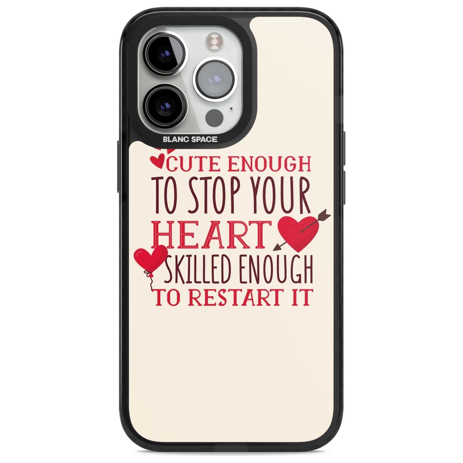 Medical Design Cute Enough to Stop Your Heart Phone Case iPhone 15 Pro Max / Magsafe Black Impact Case,iPhone 15 Pro / Magsafe Black Impact Case,iPhone 14 Pro Max / Magsafe Black Impact Case,iPhone 14 Pro / Magsafe Black Impact Case,iPhone 13 Pro / Magsafe Black Impact Case Blanc Space