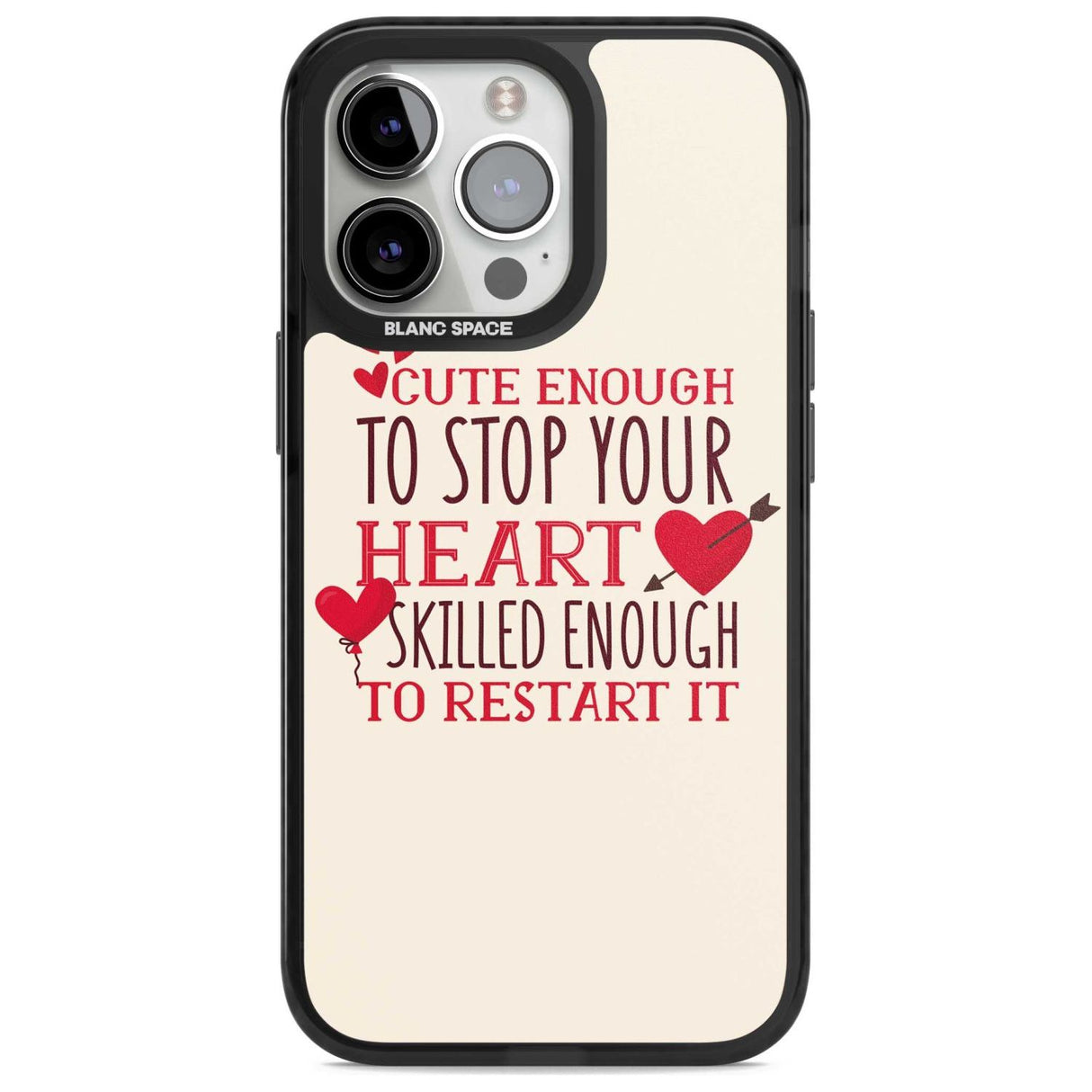 Medical Design Cute Enough to Stop Your Heart Phone Case iPhone 15 Pro Max / Magsafe Black Impact Case,iPhone 15 Pro / Magsafe Black Impact Case,iPhone 14 Pro Max / Magsafe Black Impact Case,iPhone 14 Pro / Magsafe Black Impact Case,iPhone 13 Pro / Magsafe Black Impact Case Blanc Space