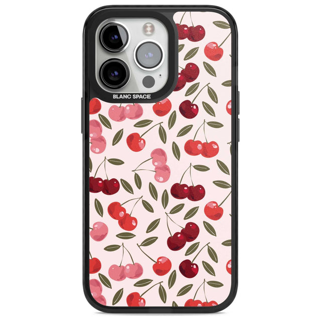 Fruity & Fun Patterns Cherries Phone Case iPhone 15 Pro / Magsafe Black Impact Case,iPhone 15 Pro Max / Magsafe Black Impact Case,iPhone 14 Pro Max / Magsafe Black Impact Case,iPhone 13 Pro / Magsafe Black Impact Case,iPhone 14 Pro / Magsafe Black Impact Case Blanc Space