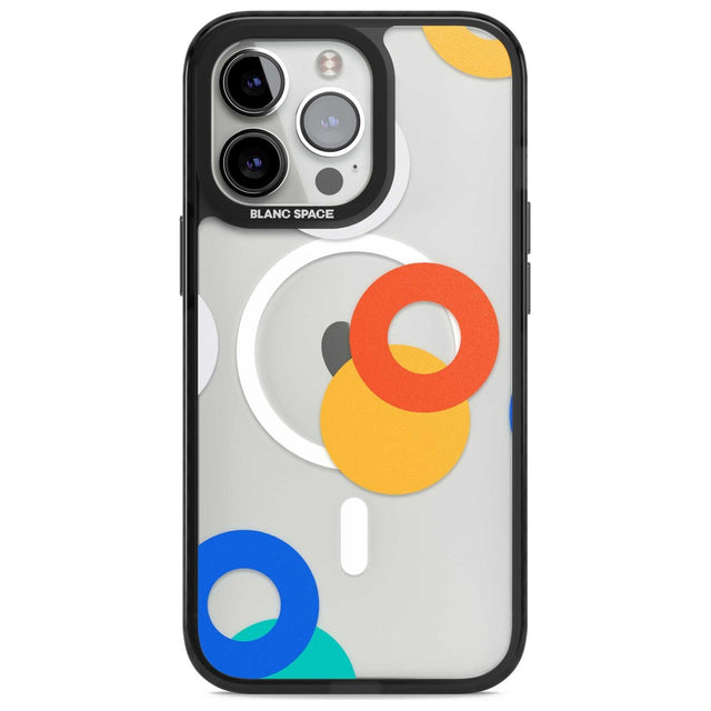 Abstract Mixed Circles Phone Case iPhone 15 Pro Max / Magsafe Black Impact Case,iPhone 15 Pro / Magsafe Black Impact Case,iPhone 14 Pro Max / Magsafe Black Impact Case,iPhone 14 Pro / Magsafe Black Impact Case,iPhone 13 Pro / Magsafe Black Impact Case Blanc Space