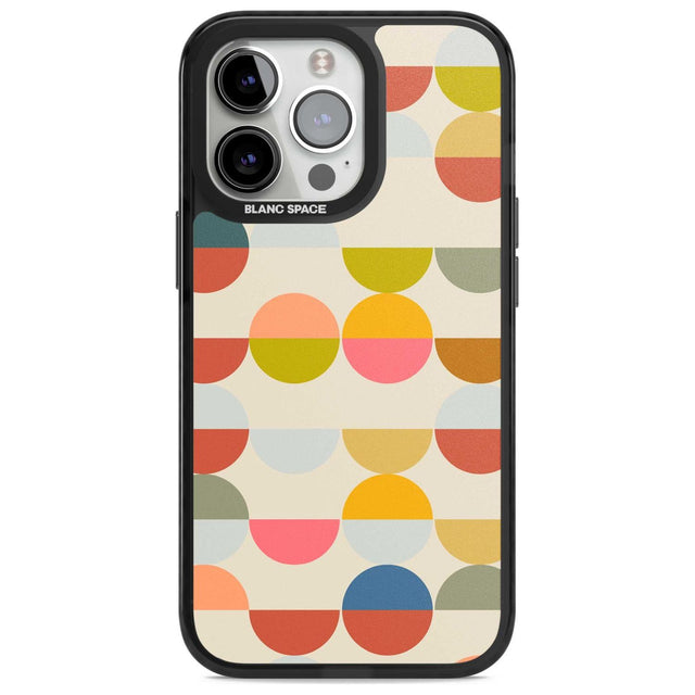 Abstract Retro Shapes: Colourful Circles Phone Case iPhone 15 Pro Max / Magsafe Black Impact Case,iPhone 15 Pro / Magsafe Black Impact Case,iPhone 14 Pro Max / Magsafe Black Impact Case,iPhone 14 Pro / Magsafe Black Impact Case,iPhone 13 Pro / Magsafe Black Impact Case Blanc Space