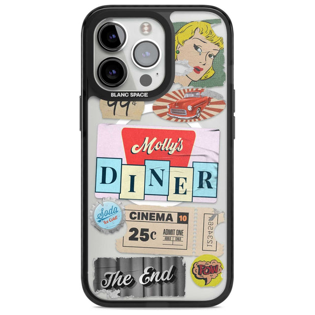Nifty Fifties Swing Phone Case iPhone 15 Pro Max / Magsafe Black Impact Case,iPhone 15 Pro / Magsafe Black Impact Case,iPhone 14 Pro Max / Magsafe Black Impact Case,iPhone 14 Pro / Magsafe Black Impact Case,iPhone 13 Pro / Magsafe Black Impact Case Blanc Space