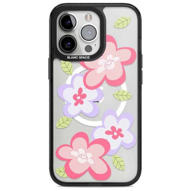 Funky Flowers Phone Case iPhone 15 Pro Max / Magsafe Black Impact Case,iPhone 15 Pro / Magsafe Black Impact Case,iPhone 14 Pro Max / Magsafe Black Impact Case,iPhone 14 Pro / Magsafe Black Impact Case,iPhone 13 Pro / Magsafe Black Impact Case Blanc Space