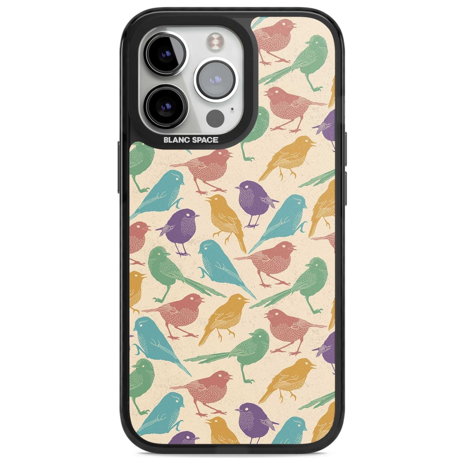 Colourful Feathered Friends Bird Phone Case iPhone 15 Pro Max / Magsafe Black Impact Case,iPhone 15 Pro / Magsafe Black Impact Case,iPhone 14 Pro Max / Magsafe Black Impact Case,iPhone 14 Pro / Magsafe Black Impact Case,iPhone 13 Pro / Magsafe Black Impact Case Blanc Space