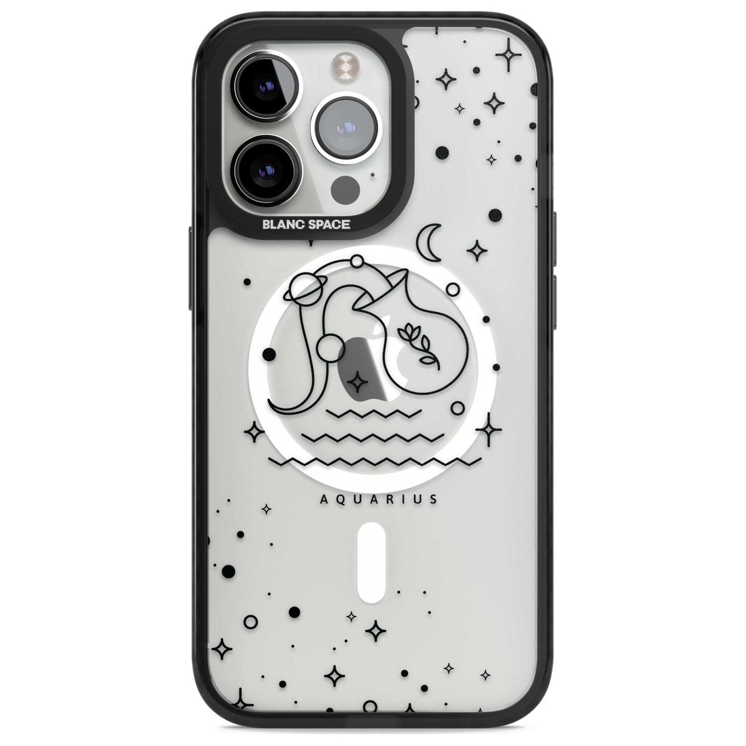 Aquarius Emblem - Transparent Design Phone Case iPhone 15 Pro Max / Magsafe Black Impact Case,iPhone 15 Pro / Magsafe Black Impact Case,iPhone 14 Pro Max / Magsafe Black Impact Case,iPhone 14 Pro / Magsafe Black Impact Case,iPhone 13 Pro / Magsafe Black Impact Case Blanc Space