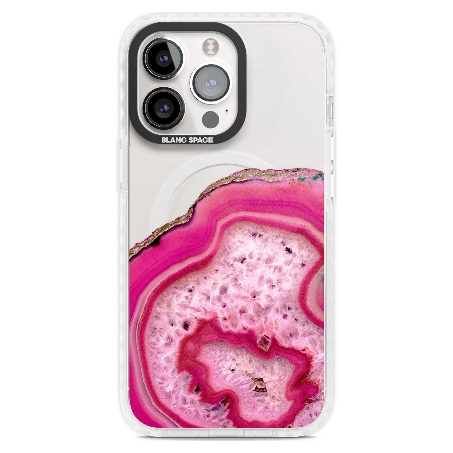 Bright Pink Gemstone Crystal Clear Design Phone Case iPhone 15 Pro Max / Magsafe Impact Case,iPhone 15 Pro / Magsafe Impact Case Blanc Space