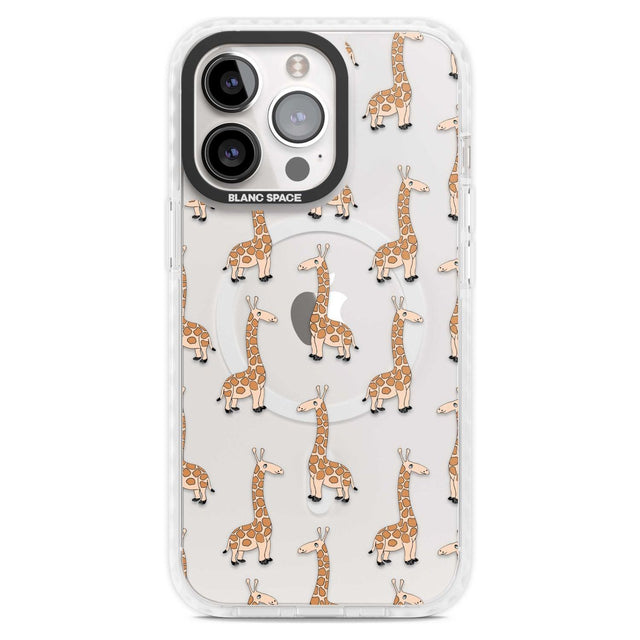 Cute Giraffe Pattern Clear Phone Case iPhone 15 Pro Max / Magsafe Impact Case,iPhone 15 Pro / Magsafe Impact Case Blanc Space