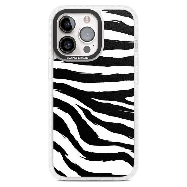Black Zebra Print Phone Case iPhone 15 Pro Max / Magsafe Impact Case,iPhone 15 Pro / Magsafe Impact Case Blanc Space