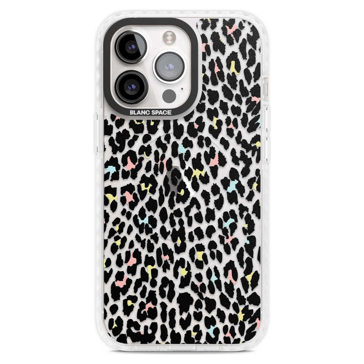 Mixed Pastels Leopard Print - Transparent Phone Case iPhone 15 Pro Max / Magsafe Impact Case,iPhone 15 Pro / Magsafe Impact Case Blanc Space