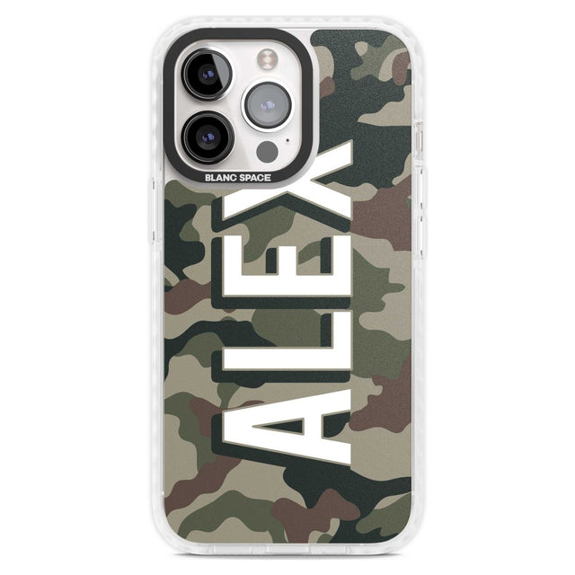 Personalised Classic Green Camo Custom Phone Case iPhone 15 Pro Max / Magsafe Impact Case,iPhone 15 Pro / Magsafe Impact Case Blanc Space