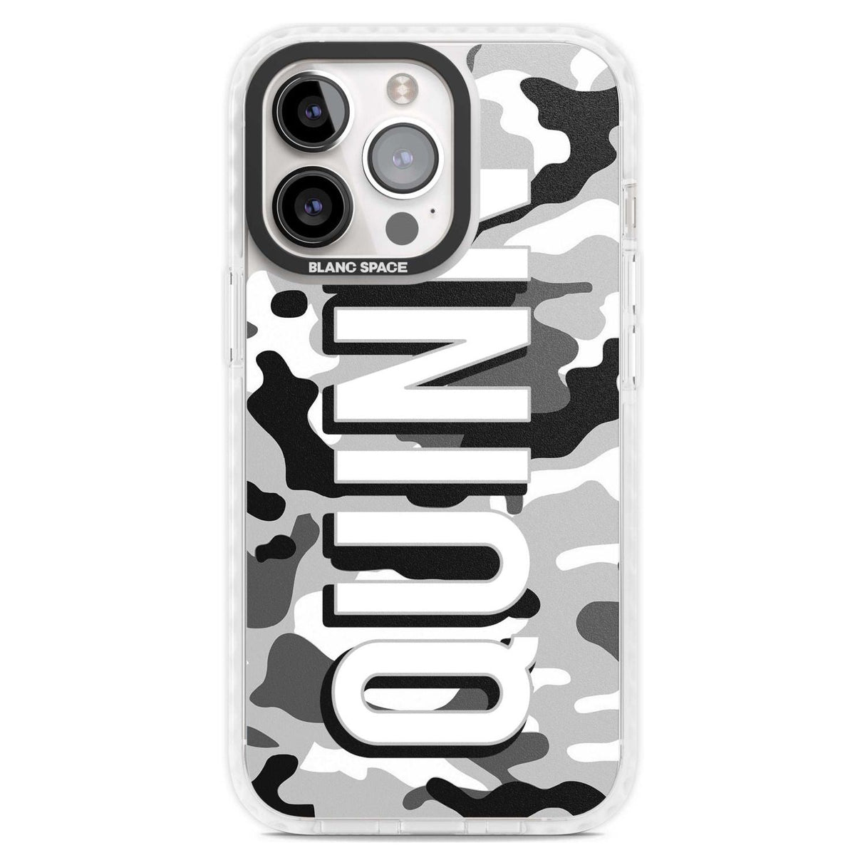 Personalised Greyscale Camo Custom Phone Case iPhone 15 Pro Max / Magsafe Impact Case,iPhone 15 Pro / Magsafe Impact Case Blanc Space