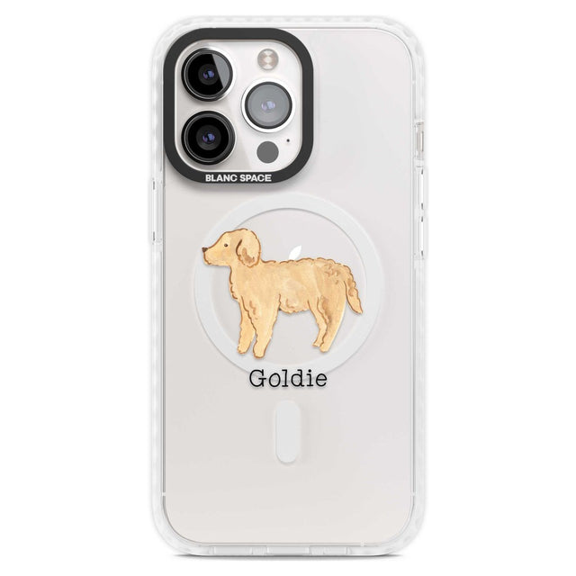 Personalised Hand Painted Goldendoodle Custom Phone Case iPhone 15 Pro Max / Magsafe Impact Case,iPhone 15 Pro / Magsafe Impact Case Blanc Space