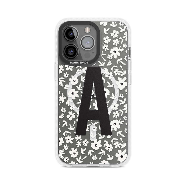 Personalised Floral Pattern Personalised Custom Phone Case iPhone 15 Pro Max / Magsafe Impact Case,iPhone 15 Pro / Magsafe Impact Case Blanc Space