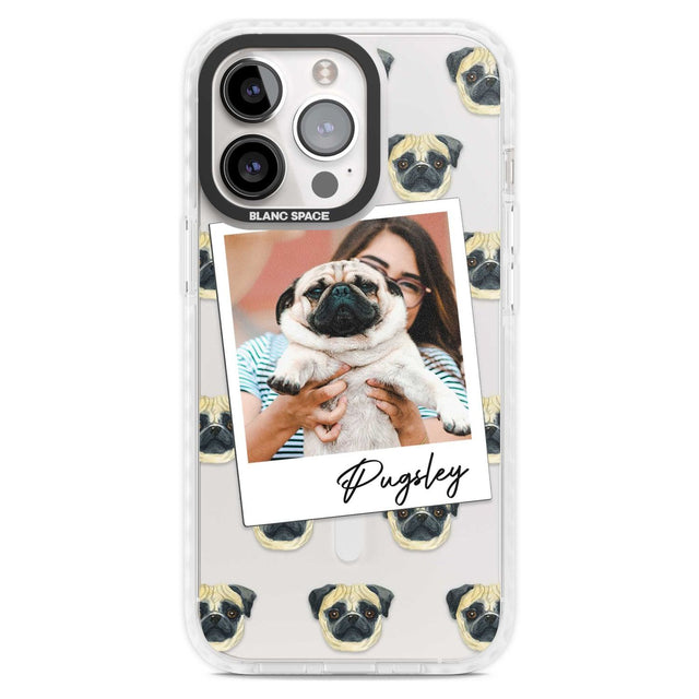 Personalised Pug - Dog Photo Custom Phone Case iPhone 15 Pro Max / Magsafe Impact Case,iPhone 15 Pro / Magsafe Impact Case Blanc Space