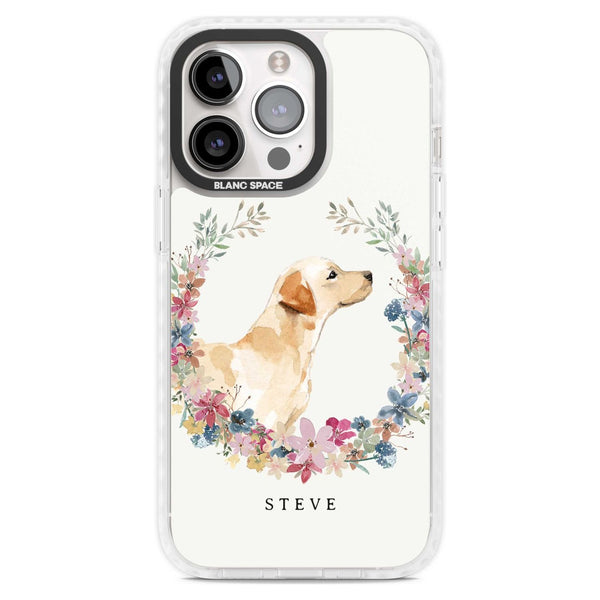 Personalised Yellow Labrador Floral Portrait