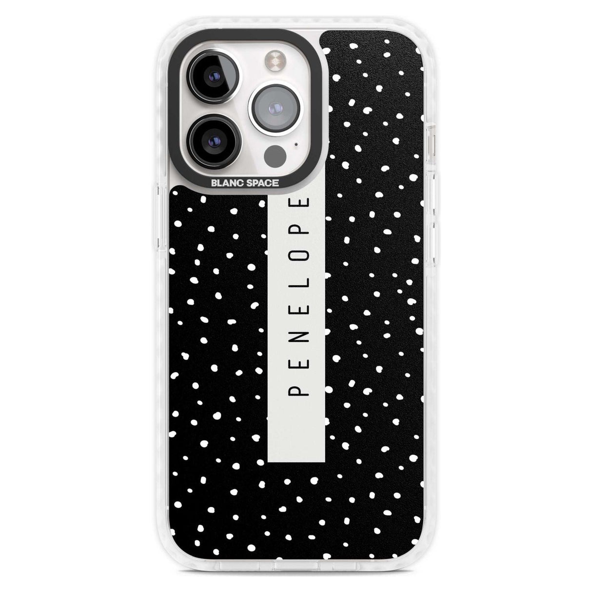 Personalised Black Dots Custom Phone Case iPhone 15 Pro Max / Magsafe Impact Case,iPhone 15 Pro / Magsafe Impact Case Blanc Space