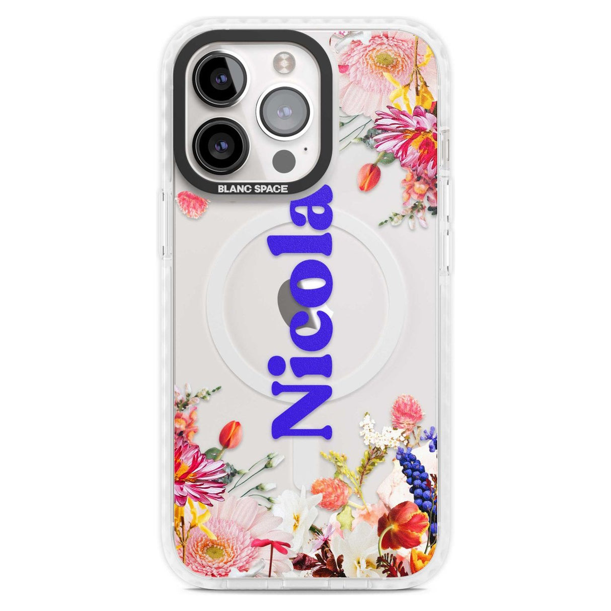 Personalised Text with Floral Borders Custom Phone Case iPhone 15 Pro Max / Magsafe Impact Case,iPhone 15 Pro / Magsafe Impact Case Blanc Space