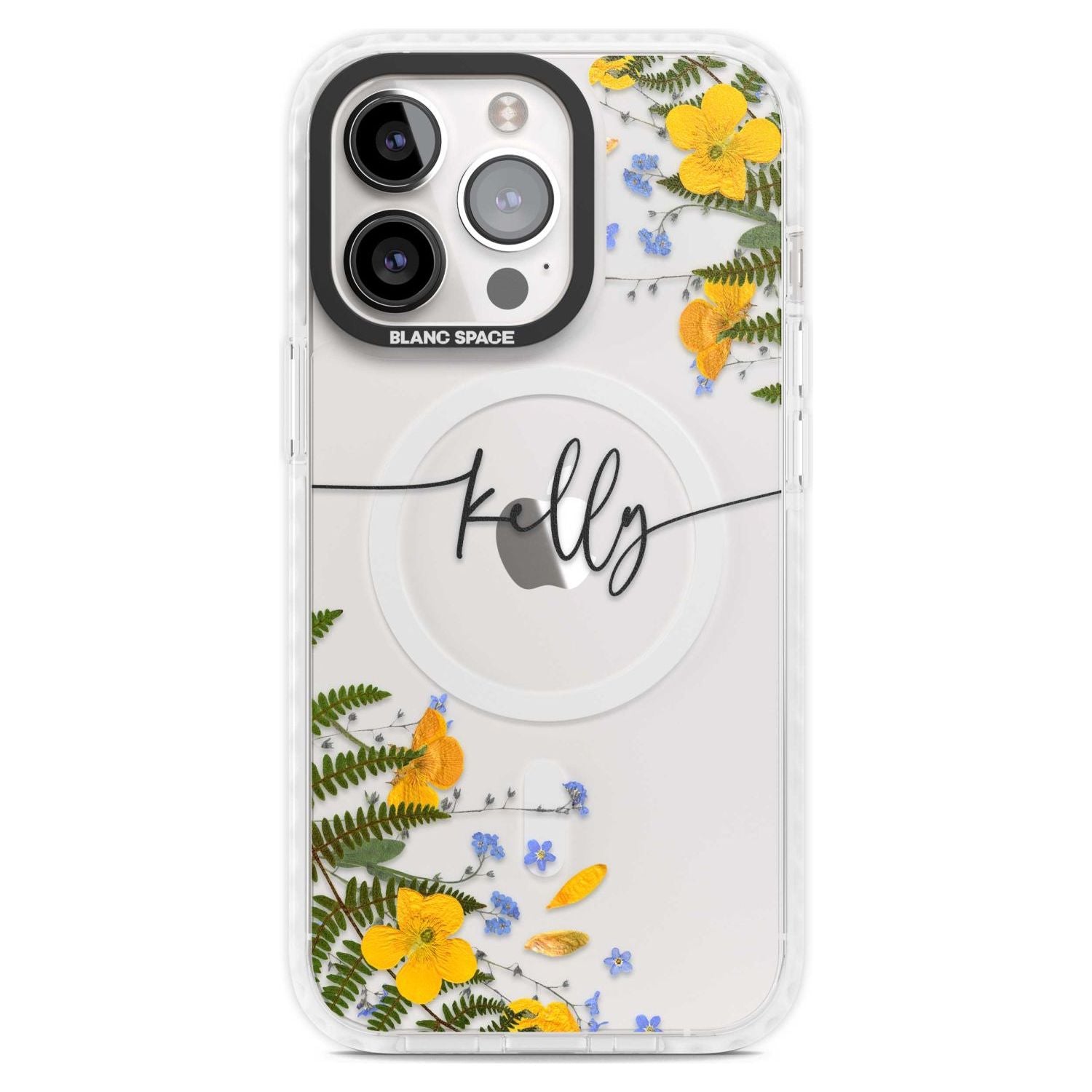 Personalised Ferns & Wildflowers Custom Phone Case iPhone 15 Pro Max / Magsafe Impact Case,iPhone 15 Pro / Magsafe Impact Case Blanc Space