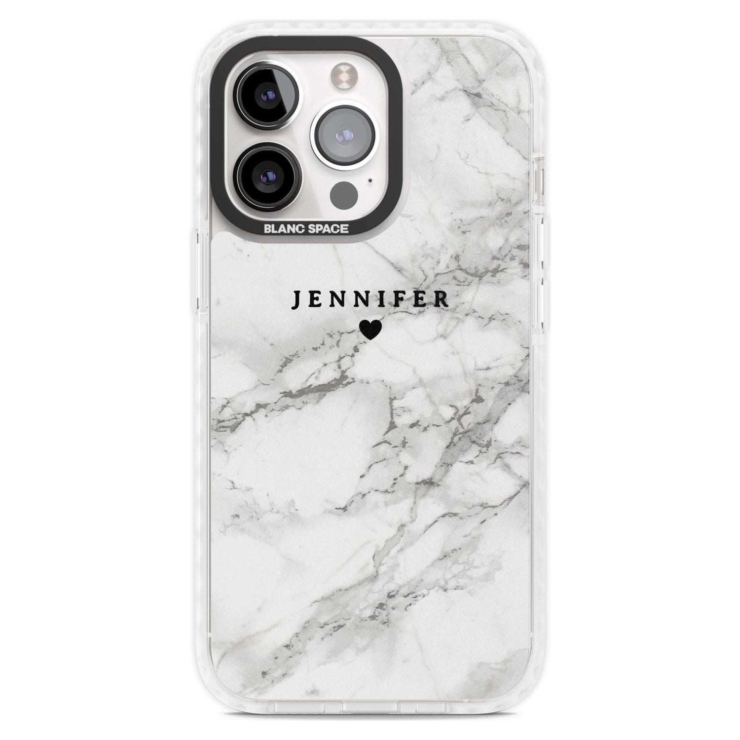 Personalised Classic Grey Marble Custom Phone Case iPhone 15 Pro Max / Magsafe Impact Case,iPhone 15 Pro / Magsafe Impact Case Blanc Space