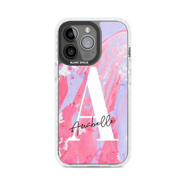 Personalised Pink & Purple - Marble Custom Phone Case iPhone 15 Pro Max / Magsafe Impact Case,iPhone 15 Pro / Magsafe Impact Case Blanc Space