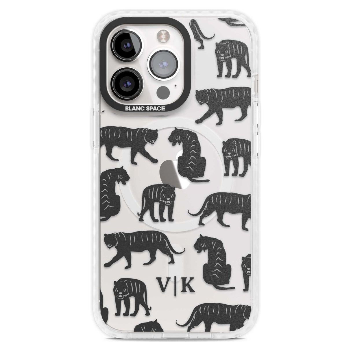 Personalised Tiger Silhouettes Custom Phone Case iPhone 15 Pro Max / Magsafe Impact Case,iPhone 15 Pro / Magsafe Impact Case Blanc Space