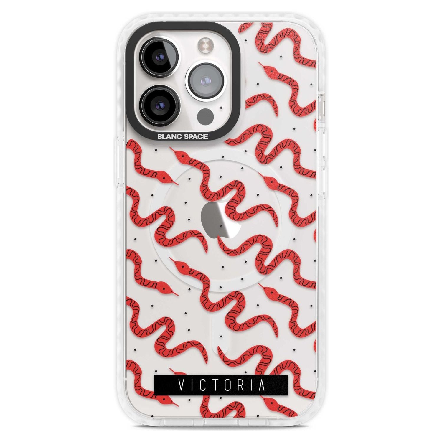 Personalised Snake Pattern Custom Phone Case iPhone 15 Pro Max / Magsafe Impact Case,iPhone 15 Pro / Magsafe Impact Case Blanc Space