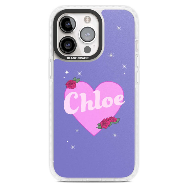 Personalised Glamorous Love Heart Custom Phone Case iPhone 15 Pro Max / Magsafe Impact Case,iPhone 15 Pro / Magsafe Impact Case Blanc Space